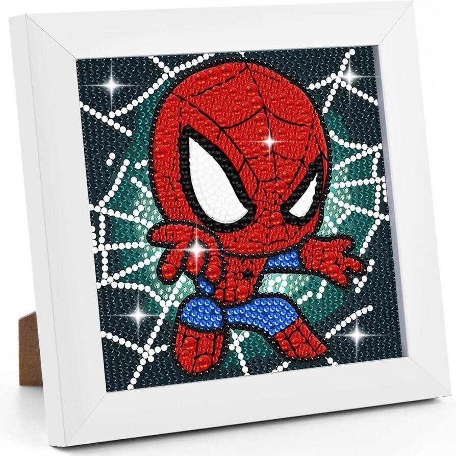 Kinderset 5D DIY Diamond Painting Afbeeldingen met Lijst Crystal Diamond Painting Knutselen voor Meisjes en Jongens 6-12 Jaar Kunst Diamond Painting Diamond painting