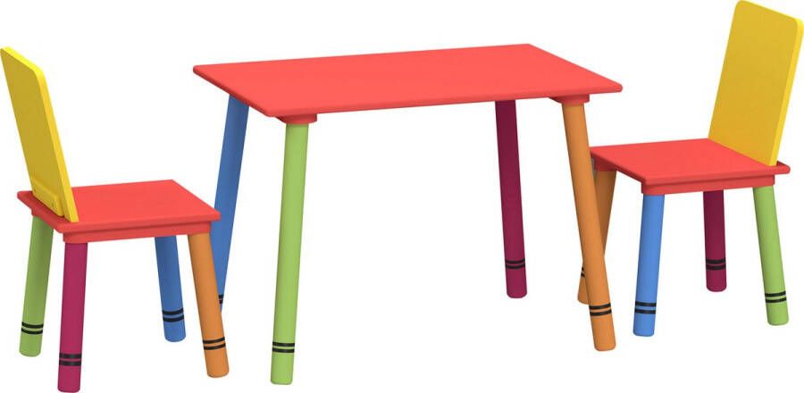 Kindertafel twee stoeltjes potlood pen design speeltafel bouwtafel tekentafel kinderkamer