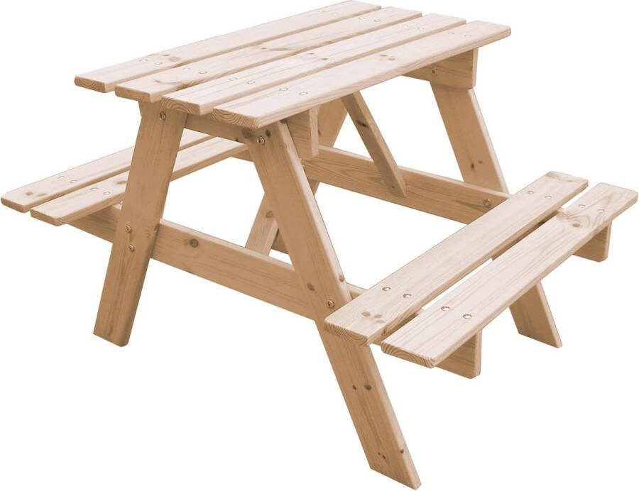 Kindertafel van hout Tafel en stoel TIMBELA M012-1 Tuinmeubelen 81 x 60 x 50 cm Picknicktafel voor buiten of binnen Garden table