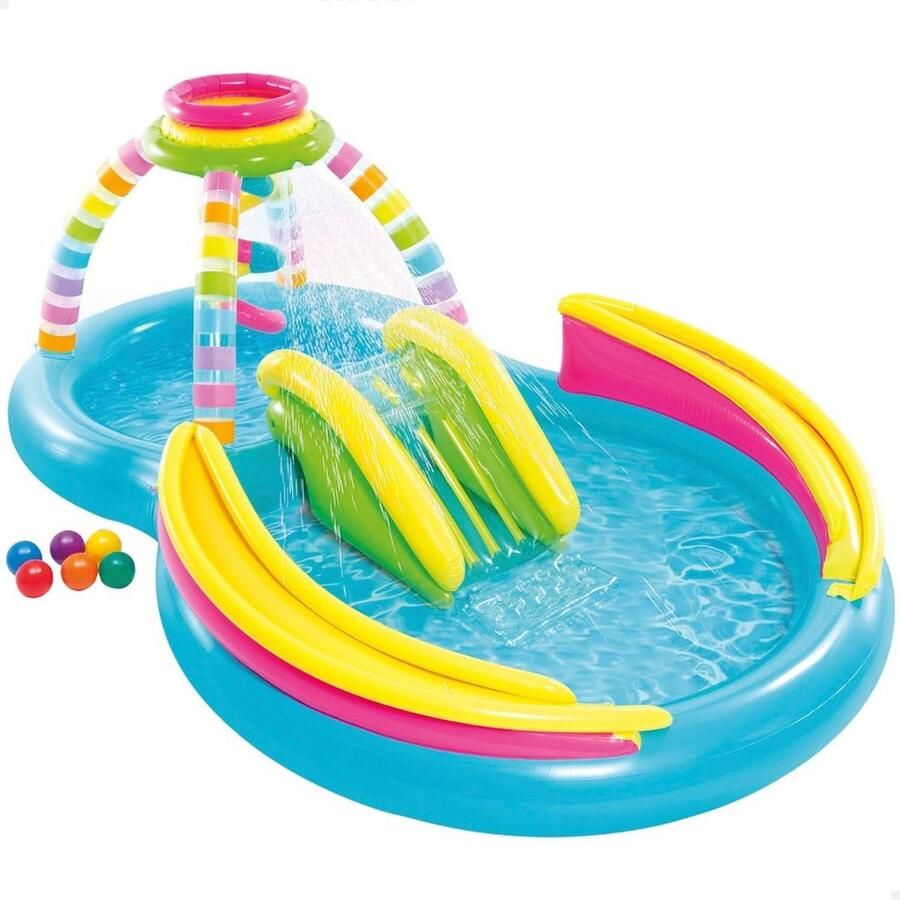 Kinderzwembad Met Glijbaan Kinderen Waterpret Speelzwembad