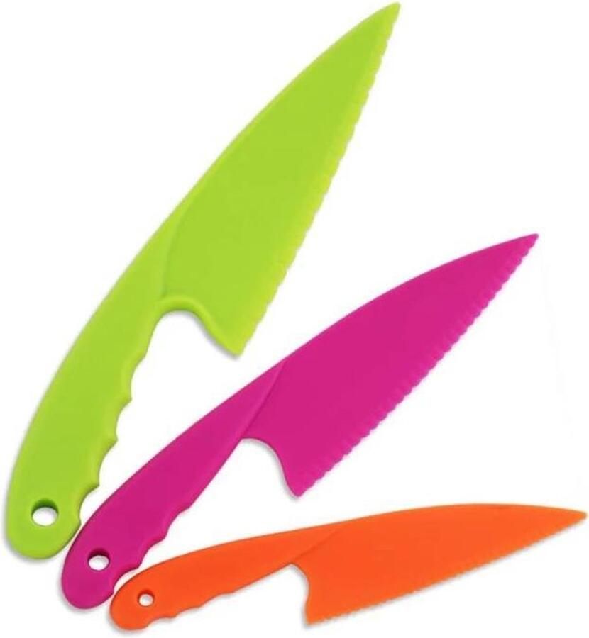 Kindvriendelijk 3-delig messenset Kindermessen Veiligheidsmes 3 kleuren Childproof 3 piece kitchen knife set