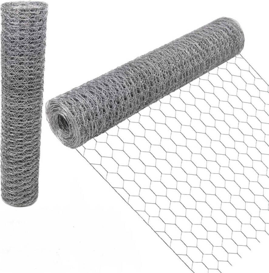 Kippengaas 40cm x 15m Gegalvaniseerd Kippengaas Roll Zeshoekig Gaas Tuin Pluimvee Netting Draadgaas Dieren Hekwerk