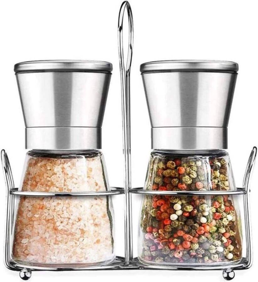 Kitchen Peper en Zout Molen Set – Pepermolen Zoutmolen – Instelbare maalgraadKruiden & Specerijen – RVS Duurzaam Hervulbaar Barbecue BBQ accesoires