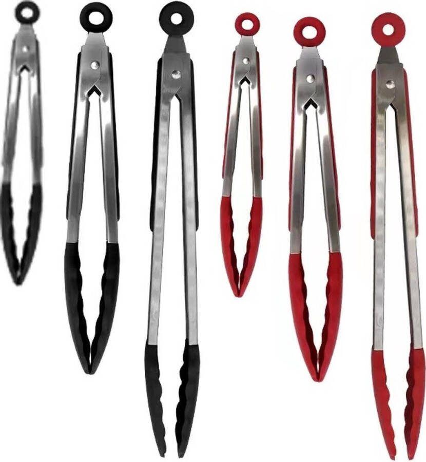 Kitchen4you BBQ accesoires BBQ Tang Vleestang Keukentang Serveertang Tangenset 3 stuks