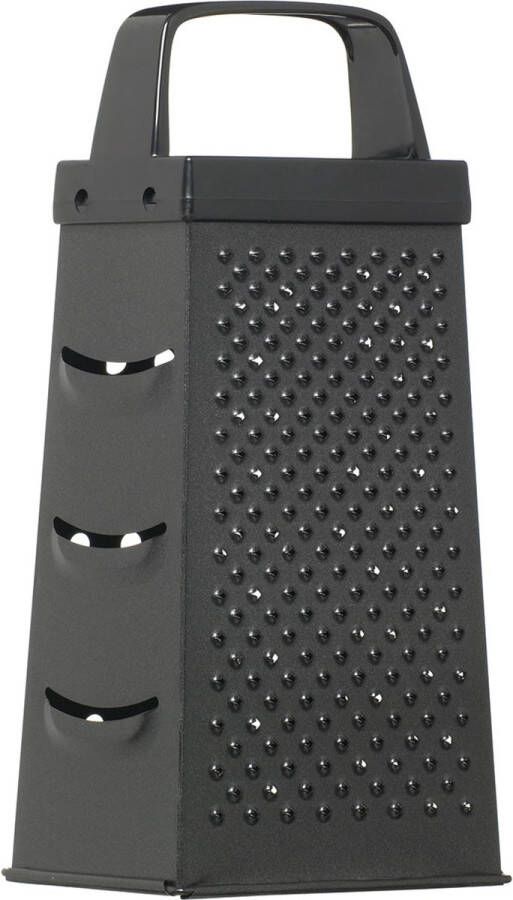 KitchenCraft KCGRATERNS Non Stick Kaasrasp 4 zijdig roestvrij staal zwart 22 5 x 17 5 x 10 cm