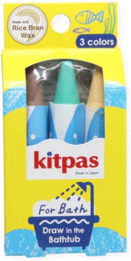 Kitpas Uitwisbaar bad krijt Bruin Mint en Geel 3 stuks