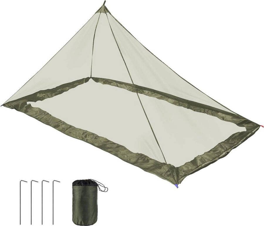 Klamboe 220 x 120 x 100 cm Licht & Compact Voor Buiten & Reizen Muggentent zonder Ritssluiting Groen