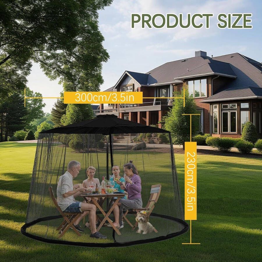 Klamboe 23 x 3 m Muggennet voor buiten Terras & Balkon Pavilion & Pergola
