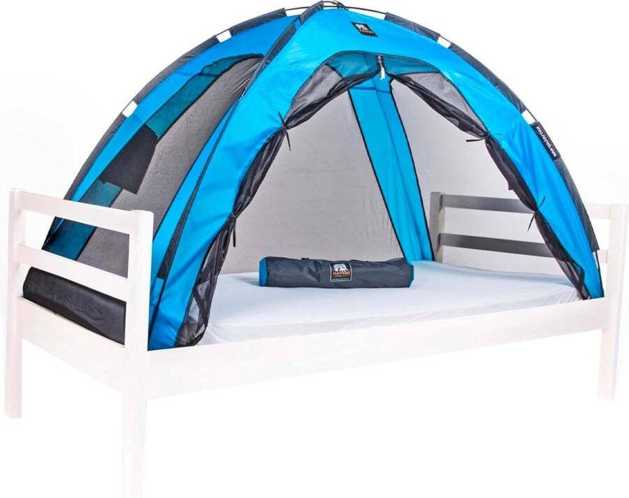 Klamboe tweepersoonsbed muggentent tweepersoons tentbed 200x90x110 insectenbescherming compact licht blauw met draagtas