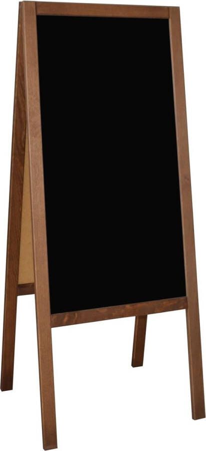 Klantenstopper Reclamestandaard 118 x 47 cm Standaard met Houten Krijtbord Eetbord met Houten Frame Bruin