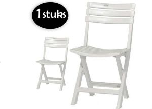 Klapstoel wit 1x Robuuste kunststof Wit tuinstoel bistrostoel balkonstoel campingstoel |Opvouwbaar Relaxen |46 cm x 41 cm x 78 cm