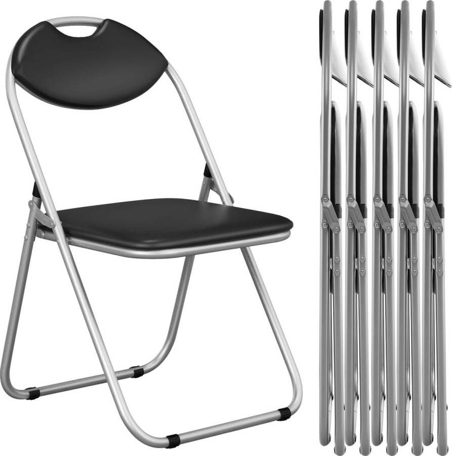 Klapstoelen set van 6 gaststoelen met metalen frame gevoerde stoelen en antislip voetkussens voor thuis kantoor 115 kg draagvermogen