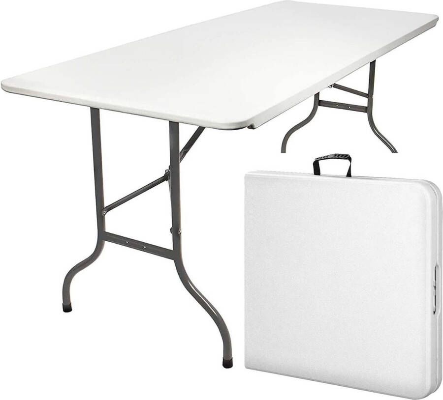 Klaptafel – tuintafel – tafel voor buiten – klaptafel (180 x 74 x 74 cm) – kleur wit