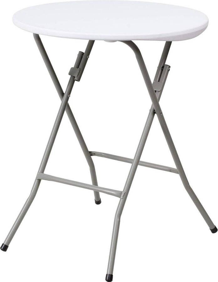 Klaptafel voor 4 personen Ronde bistrotafel van kunststof Waterdichte en vuilafstotende campingtafel Wit Voor binnen en buiten 6096 cm rond Garden table