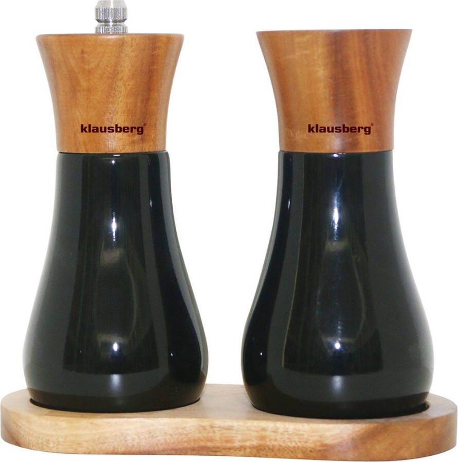Klausberg 7594 Peper en zout molen zwart 13 cm hoog