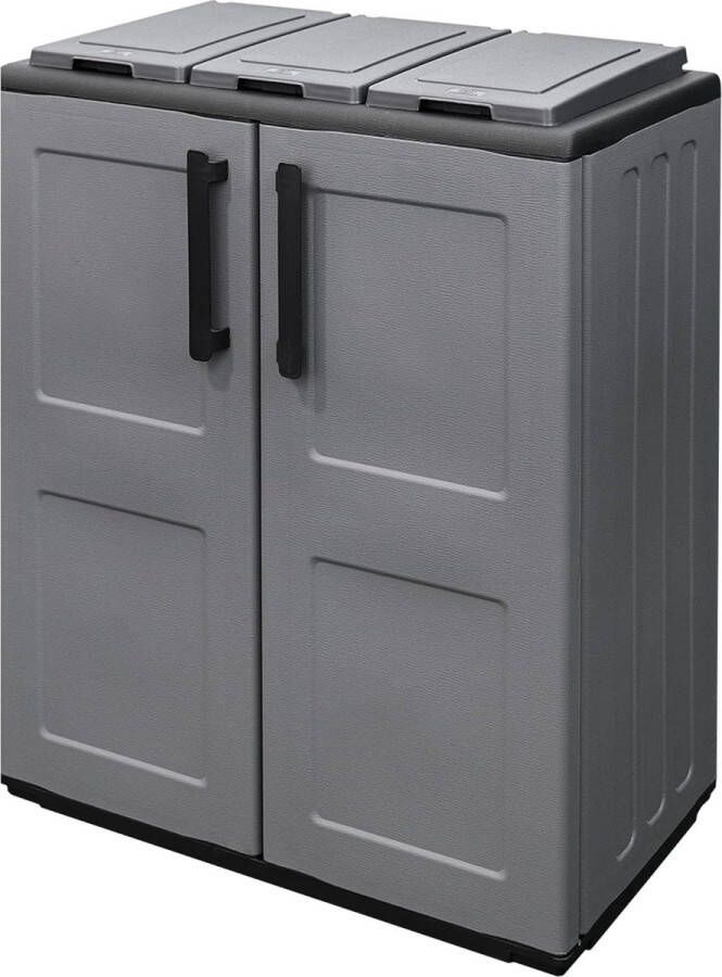 Kledingkast met halve hoogte van polypropyleen uit de Eco-lijn praktisch en ruimtebesparend 680 x 370 x 840 mm antraciet