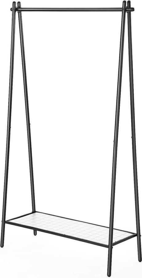 Kledingrek ijzeren structuur opknoping rail Slaapkamer Entree Zolder Kelder 925x335x153 cm Mat Zwart