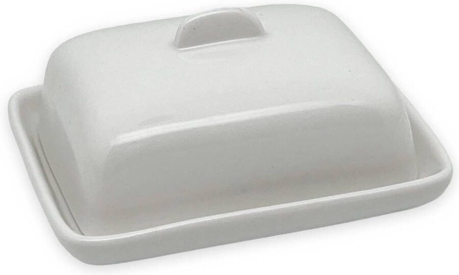 Kleine botervloot voor ca. 100 g boter 9x7x4 cm boterbel tweedelig porseleinen botervloot