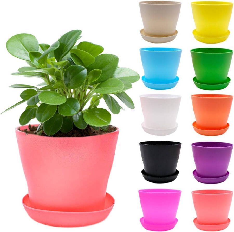 Kleine decoratieve bloempot praktisch en veelzijdig bruikbaar miniatuurbloempot perfect voor kleine planten optimale accessoires voor je tuin kweekpotjes 10 stuks 10 cm 10 kleuren