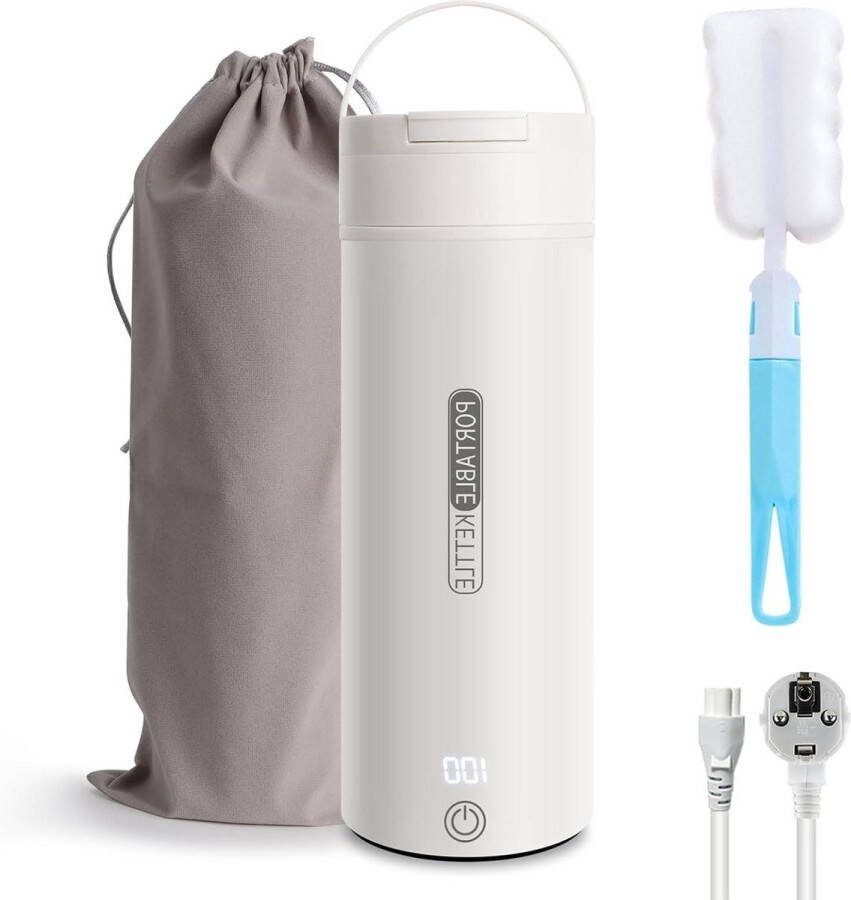 Kleine Draagbare Elektrische Waterkoker Reiswaterkoker van Roestvrij Staal 316 voor Thee Koffie Babymelk