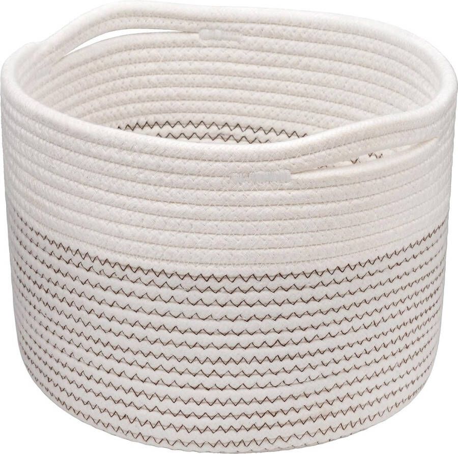 Kleine geweven katoenen opbergmand voor handdoeken in de kinderkamer plankmand op kantoor D24 x H18 cm
