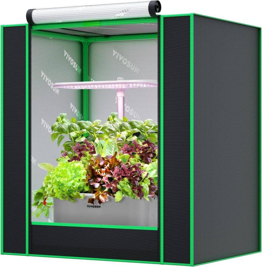 Kleine kweektent voor Aerogarden hydrocultuursysteem 20 x 14 x 21 zeer reflecterende Mylar binnentent met afgedichte basis ventilatievenster en kabelgatconnector