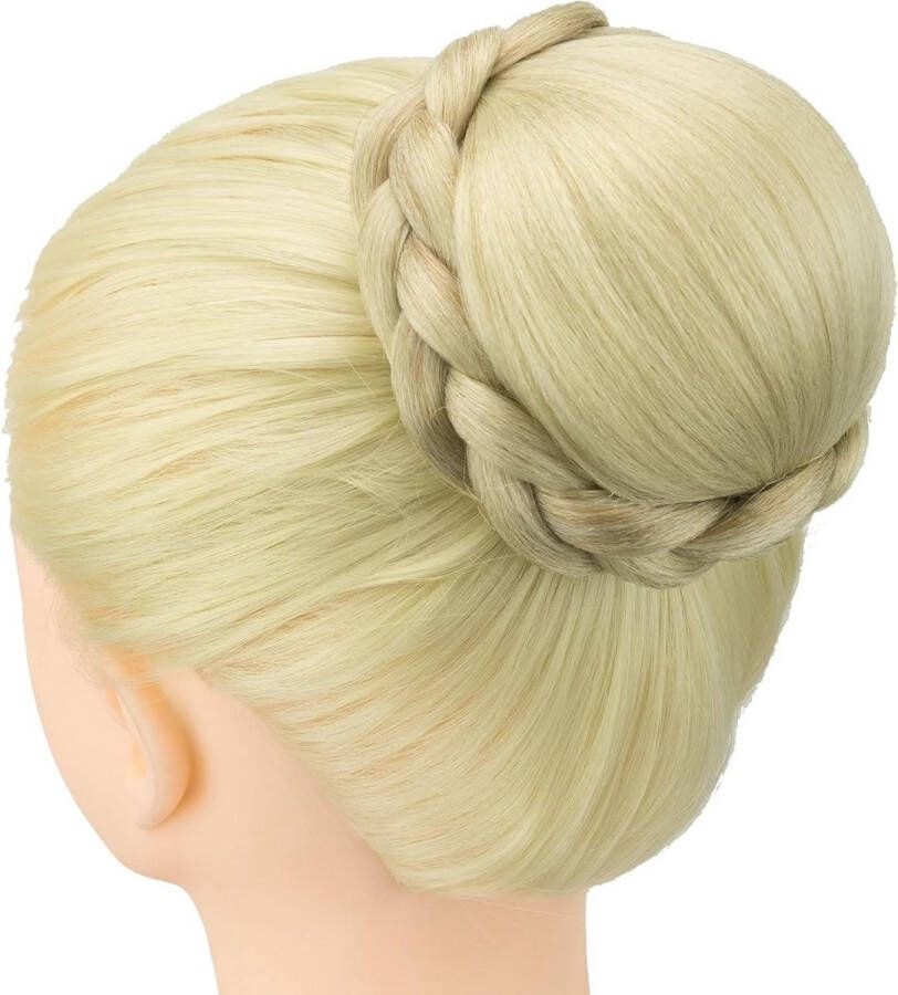 Kleine Maat Gevlochten Chignon Danser Haar Cover Donut Haarstukjes Scrunchies Knot Pruik Opgestoken Wedding Party voor Vrouwen M3 Vuile blonde
