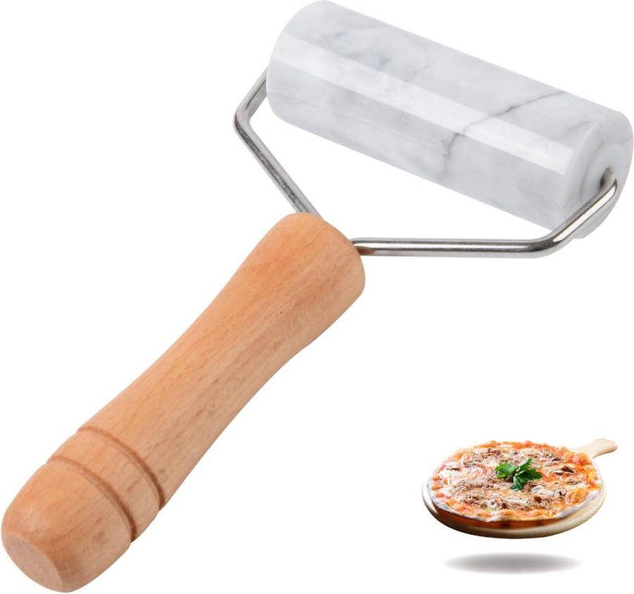 Kleine marmeren deegroller voor cake tortilla fudge pizza koekjes bakken wit type 2