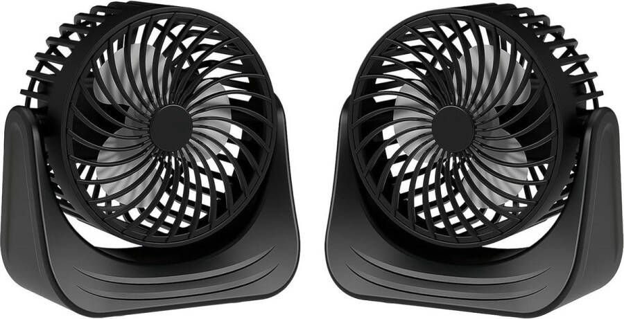 Kleine tafelventilator met USB-oplaadbaar 3 snelheden 360 graden draaibaar mini-ventilator voor kantoor en slaapkamer