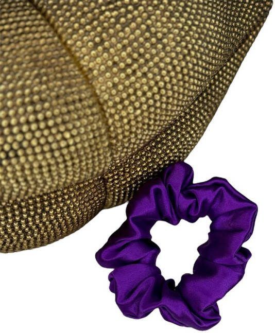 Kleine Zijden Scrunchie Paars