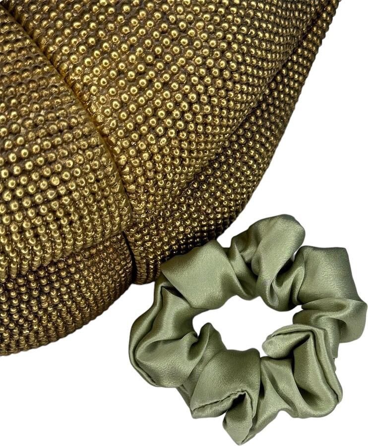 Kleine Zijden Scrunchie Pea