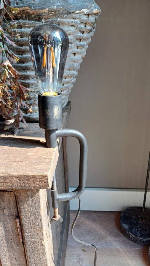 Klemlamp metaal industrieel zwart