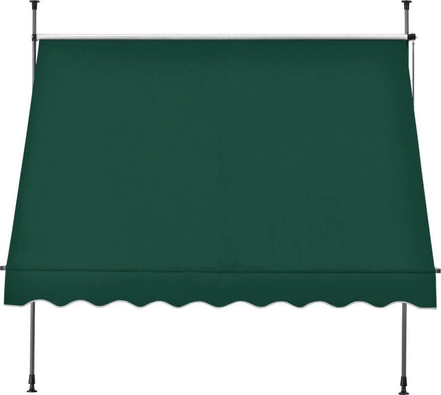 Klemluifel Iridian Uitschuifbare Luifel Donkergroen 300x120 cm Staal en Stof Waterafstotend UV Bescherming