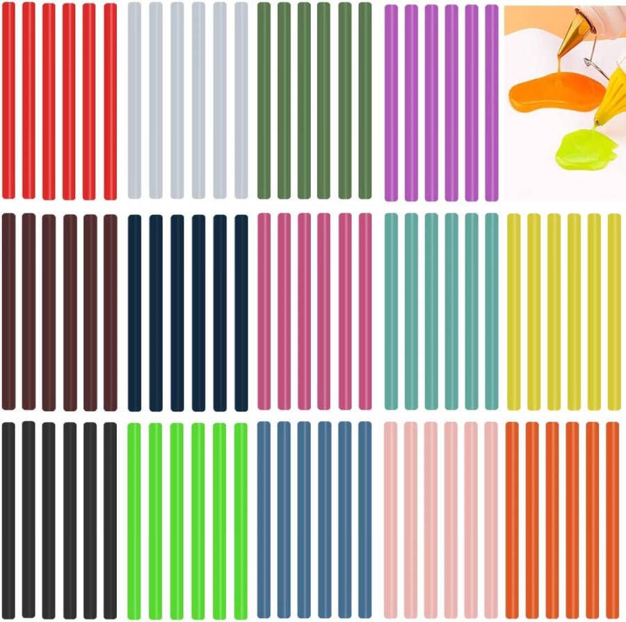 Kleur Lijm Sticks voor Kinderen Gekleurde Hot Melt Lijm Sticks Lijm Sticks voor Mini Lijmpistool 84 Pack Gekleurde Mini Lijm Sticks 7mm