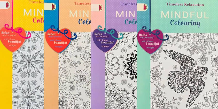 Kleurboeken Set van 4 Kleurboek voor volwassen A4 kleurboek voor volwassenen Kleurboeken voor volwassenen Mindfull kleuren