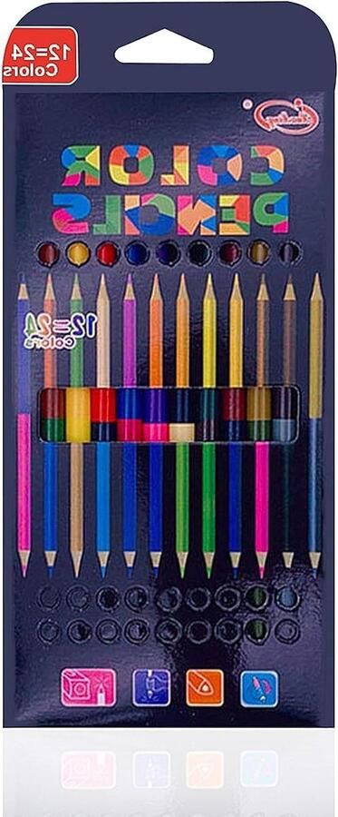 Kleurpotloden 12-24 kleuren driehoekig hout regenboogkleurpotlood breukvastheid dikke schoolmateriaal voor kunst tekenen
