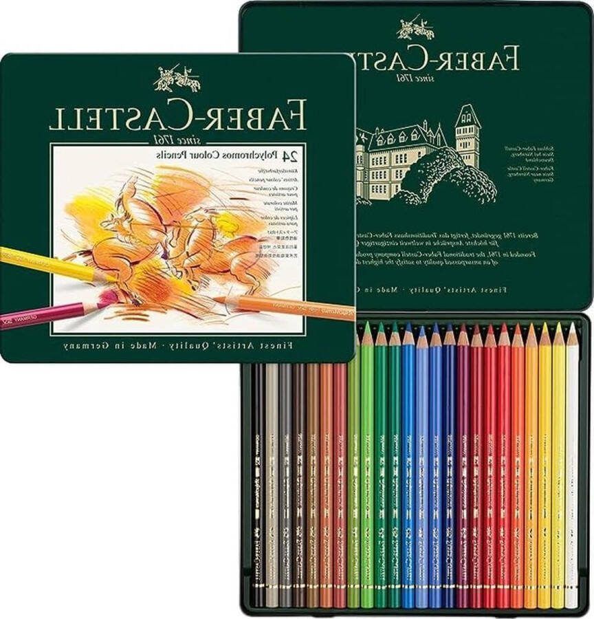 Kleurpotloden 24 Polychromos Metalen Etui Hoge Kwaliteit Kleurpotloden