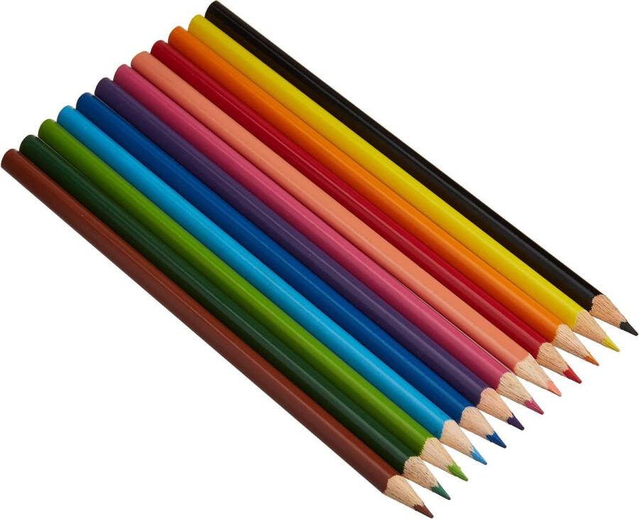 Kleurpotloden driehoekige vorm 12 stuks kartonnen etui creatief tekenen