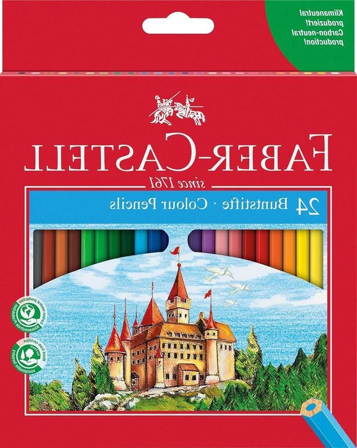 Kleurpotloden hexagonaal 24 kartonnen etui meerkleurig CASTLE