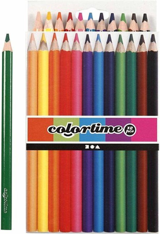 Kleurpotloden kleuren L: 17 45 cm vulling 5 mm JUMBO 12 stuk 1 doos
