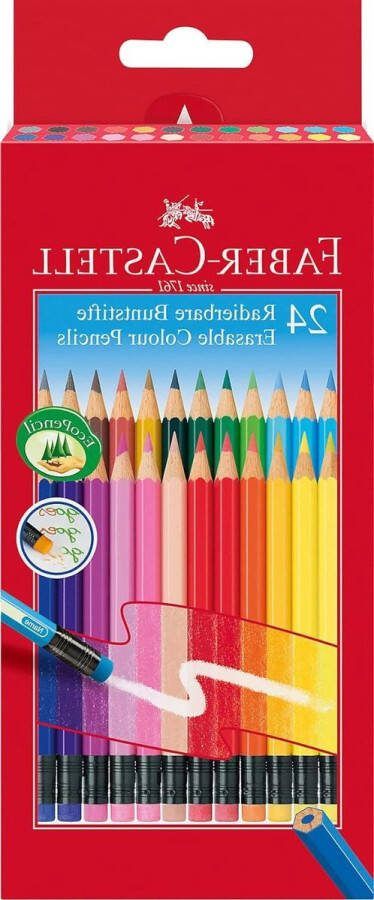 Kleurpotloden uitwisbaar kartonnen etui met 24 stuks kleurrijke creaties