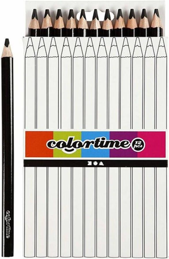 Kleurpotloden zwart L: 17 45 cm vulling 5 mm JUMBO 12 stuk 1 doos