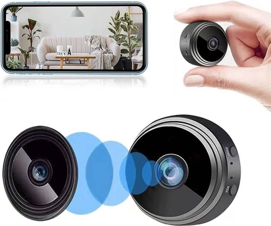 Kleyn Beveiligingscamera Binnen 1080P HD Mini WiFi-Camera Babyfoon met Infrarood Nightshot Bewegingssensor 150° Groothoek Compact Formaat Slimme Beveiligingscamera voor Android en iOS