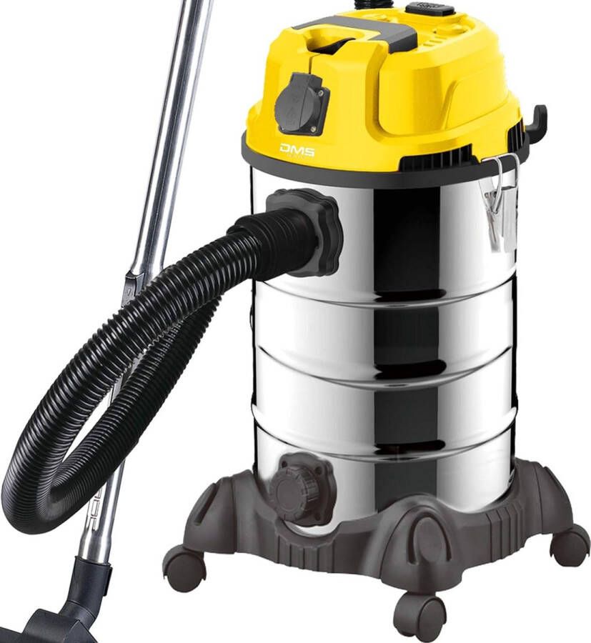 Kleyn Industriële Stofzuiger Krachtige Professionele Stofzuiger Industriële Reinigingsmachine 2300 Watt Natzuiger Droogzuiger Roestvrij Staal Blaasfunctie Filterreinigingssysteem Zakloos 30 liter Rood