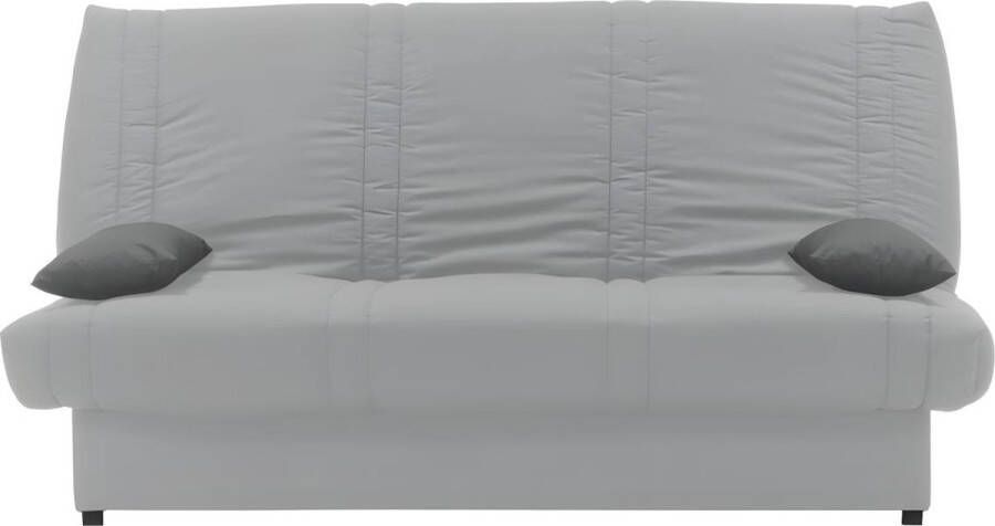 Klik-klak bedbank van 100% katoen met opbergruimte FARWEST II Lichtgrijs met contrasterende kussens L 193 cm x H 95 cm x D 95 cm
