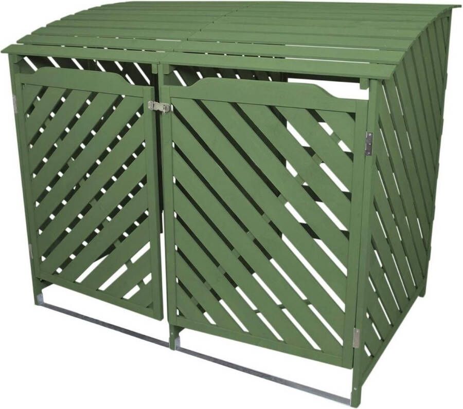 Kliko Ombouw – Containerberging Dubbel – Containerkast Voor 2 Containers – Containerombouw Container Ombouw 122cm x 149cm x 92cm Groen