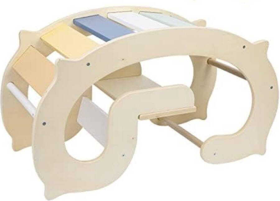 Klimdriehoek Houten Klimrek – Klimboog voor Binnen Baby Speeltoestel Hout Peuter Speelgoed Leerzame Klimdriehoek Hout Kleur