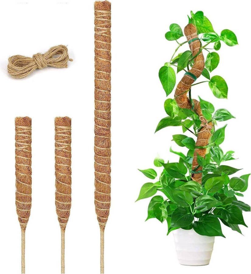 Klimhulp Monstera 120 cm 2x 40 cm mosstaaf voor klimplanten buigbare kokosstaaf