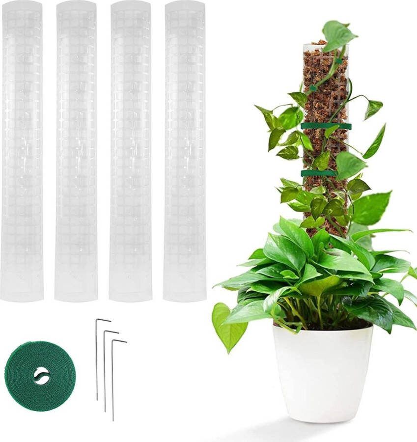 Klimhulp mosstok 61 cm voor Monstera kunststof Set van 4 stuks plantensteun halfronde