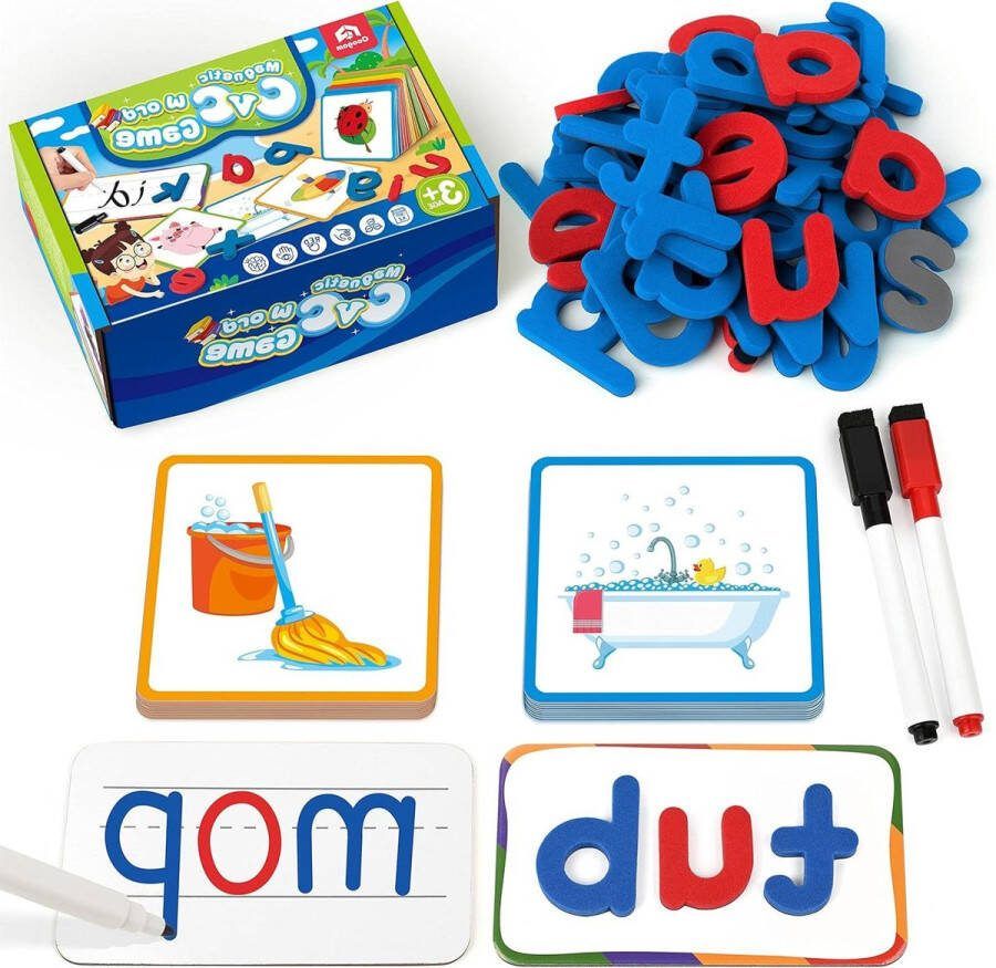 Klinkers leren schrijven Flashcards met magnetische ABC-letters CVC woorden Montessori educatief speelgoed Kinderen 3-5 jaar